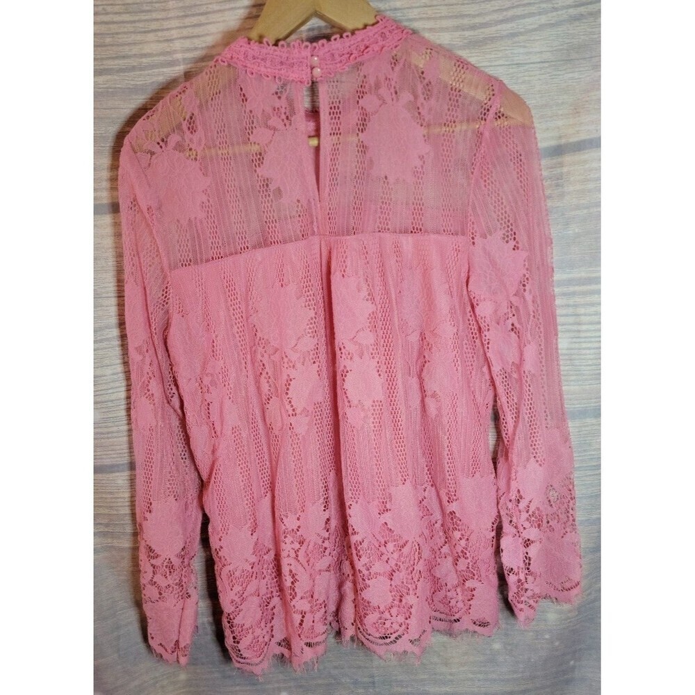 Ultra Pink Barbie Pink Lace like top - Picture 2 of 5